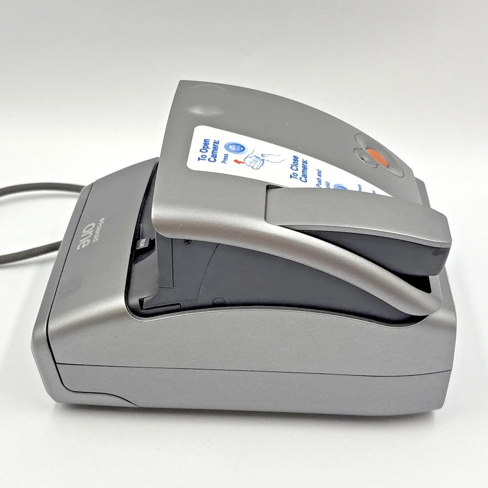 Polaroid One 600 Instant Film Camera Silver Folding Untested